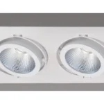 Vela Twin Recessed Square Spot Wide Frame LED luminaire – image 1