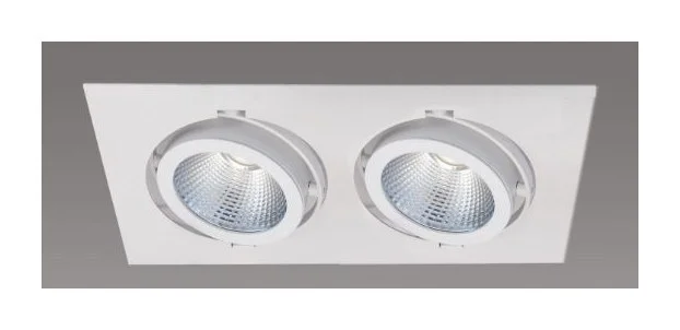Vela Twin Recessed Square Spot Wide Frame LED luminaire